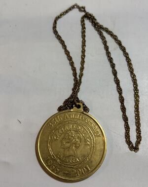 Caesars Palace Las Vegas 35th Anniversary Medallion Necklace (2 Sided) 2"